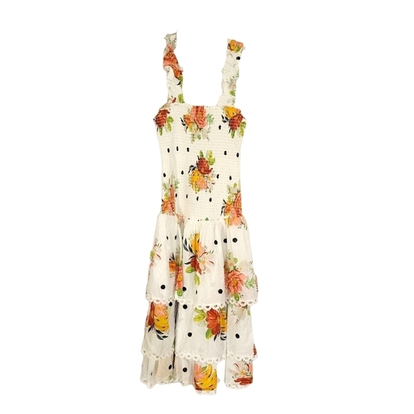 Farm Rio White Nanaju Midi Dress - Picture 3 of 12